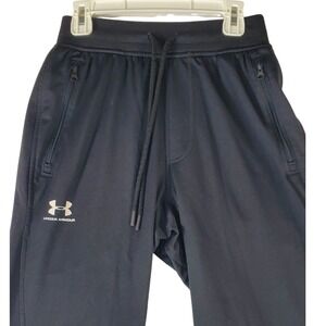Under Armour Black Jogger Sweatpants Mens XS Loose Fit Zipper Pockets Tapered